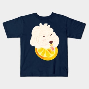 Maltipoo Drinking Orange Juice Kids T-Shirt